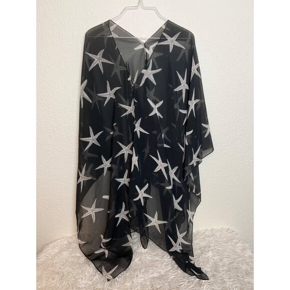 Starfish Sheer Beach Coverup Cardigan Button Detail OSFM - Picture 1 of 5